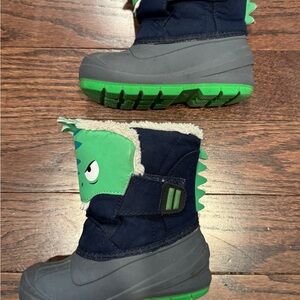 Dino Adventure Kids Boots - Navy and Green